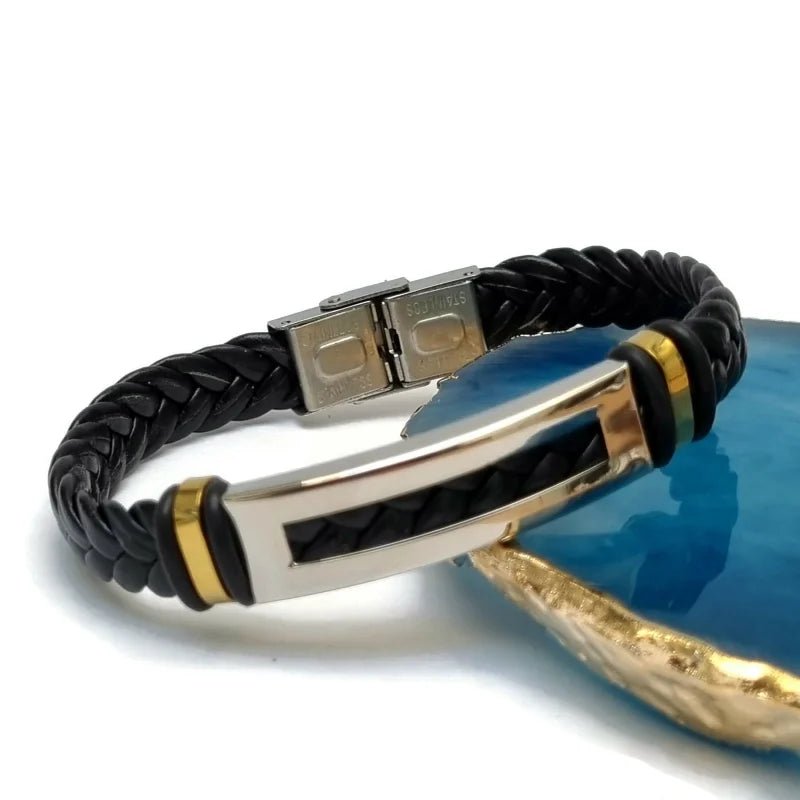 Stoere Rvs Accenten Armband - Unisex