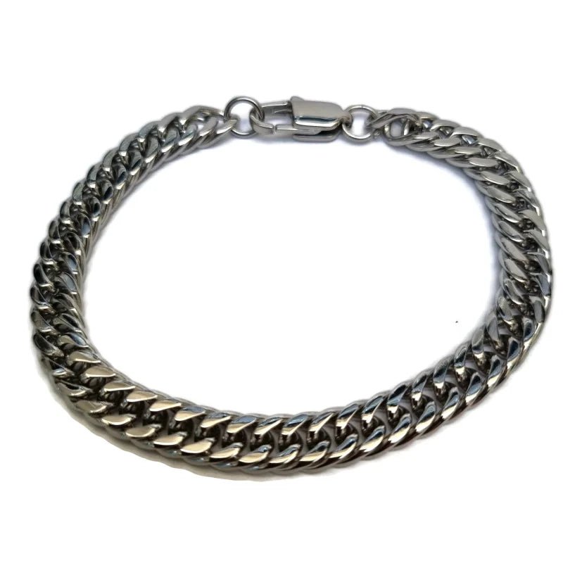 Dubbele Gourmetschakel Stalen Armband