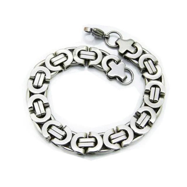 Stoere Zilveren Konings Schakelarmband 22cm - Heren