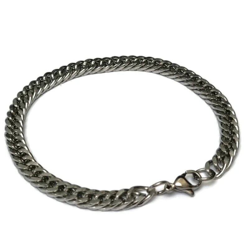 Stoere Dubbele Schakel Armband 21cm - Rvs