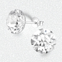 Zilveren Kristal Oorbellen 925 Zilver - Stralende Rondes -