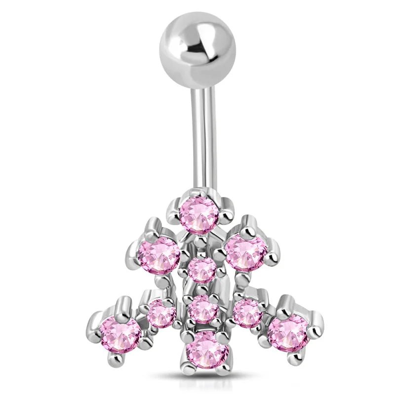 Roze Zirkonia Stalen Navelpiercing staal - Unisex
