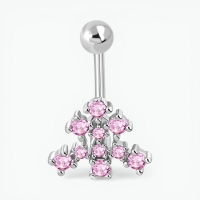 Roze Zirkonia Stalen Navelpiercing staal - Unisex