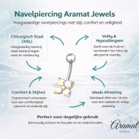 Zirkonia Bloemvormige Stalen Navelpiercing - Unisex