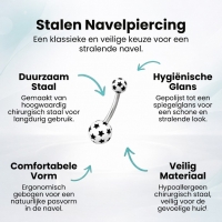 Sterren Stalen Navelpiercing met Acryl Balletjes - Unisex