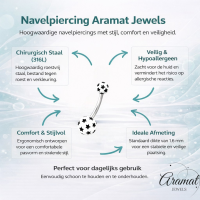 Sterren Stalen Navelpiercing met Acryl Balletjes - Unisex