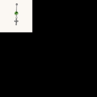 Stalen Navelpiercing met Groene Zirkonia - Unisex