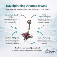 Stalen Navelpiercing Eline Paars Zirkonia - Unisex