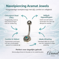 Zee Blauwe Navelpiercing met Ster - Stijlvol Accessoire - Heren