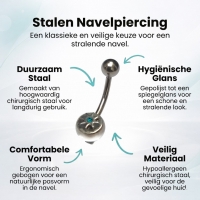 Zee Blauwe Navelpiercing met Ster - Stijlvol Accessoire - Heren