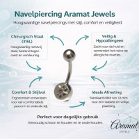 Stalen Navelpiercing met Paarse Zirkonia Ster - Unisex