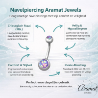 Paarse Opaal Stalen Navelpiercing - Unisex