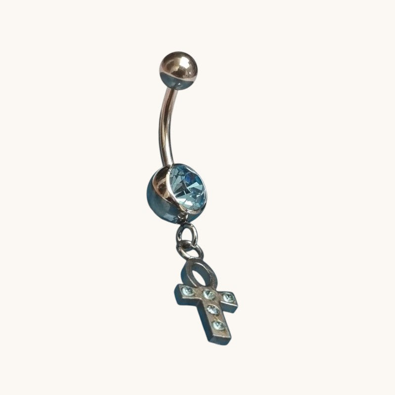 Stalen Navelpiercing Egyptisch Kruisje - Unisex