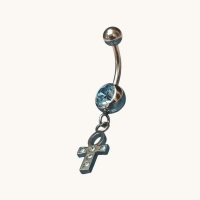 Stalen Navelpiercing Egyptisch Kruisje - Unisex