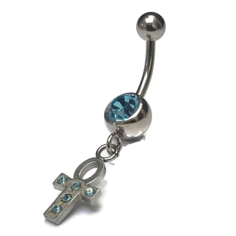 Stalen Navelpiercing Egyptisch Kruisje - Unisex