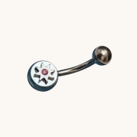 Roze Ster Zirkonia Stalen Navelpiercing - Unisex