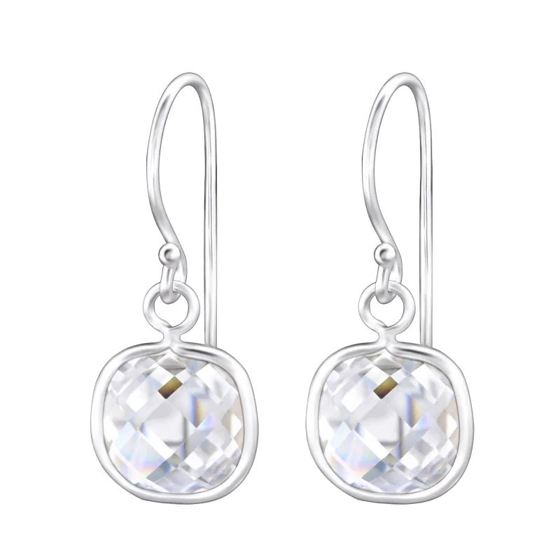 Vierkante Transparante Zirkonia Oorbellen | Aramat Jewels -