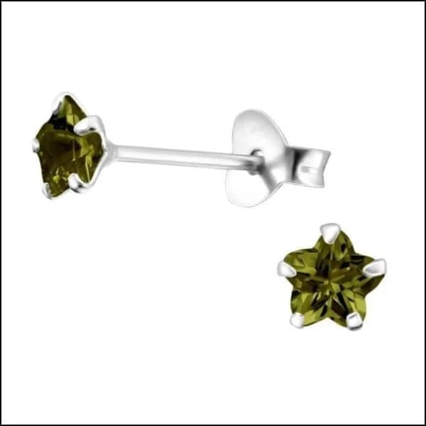 925 Zilveren Bloem Oorbellen met Zirkonia  - Bloemetjes Oorstekers - 4mm / Geel -