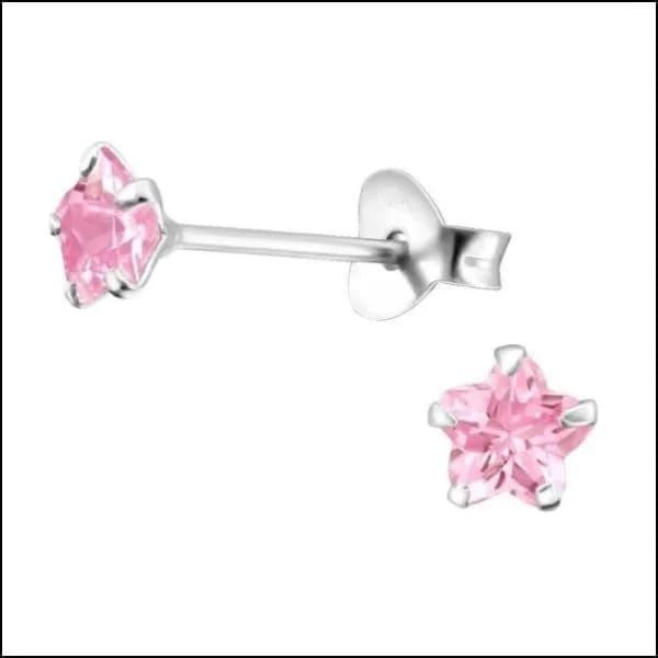 925 Zilveren Bloem Oorbellen met Zirkonia  - Bloemetjes Oorstekers - 4mm / Geel -