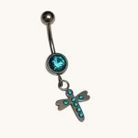 Stalen Navelpiercing Kruisje met Zirkonia - Unisex