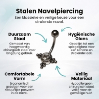 Transparante Zirkonia Dots Navelpiercing - Unisex
