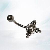 Transparante Zirkonia Dots Navelpiercing - Unisex