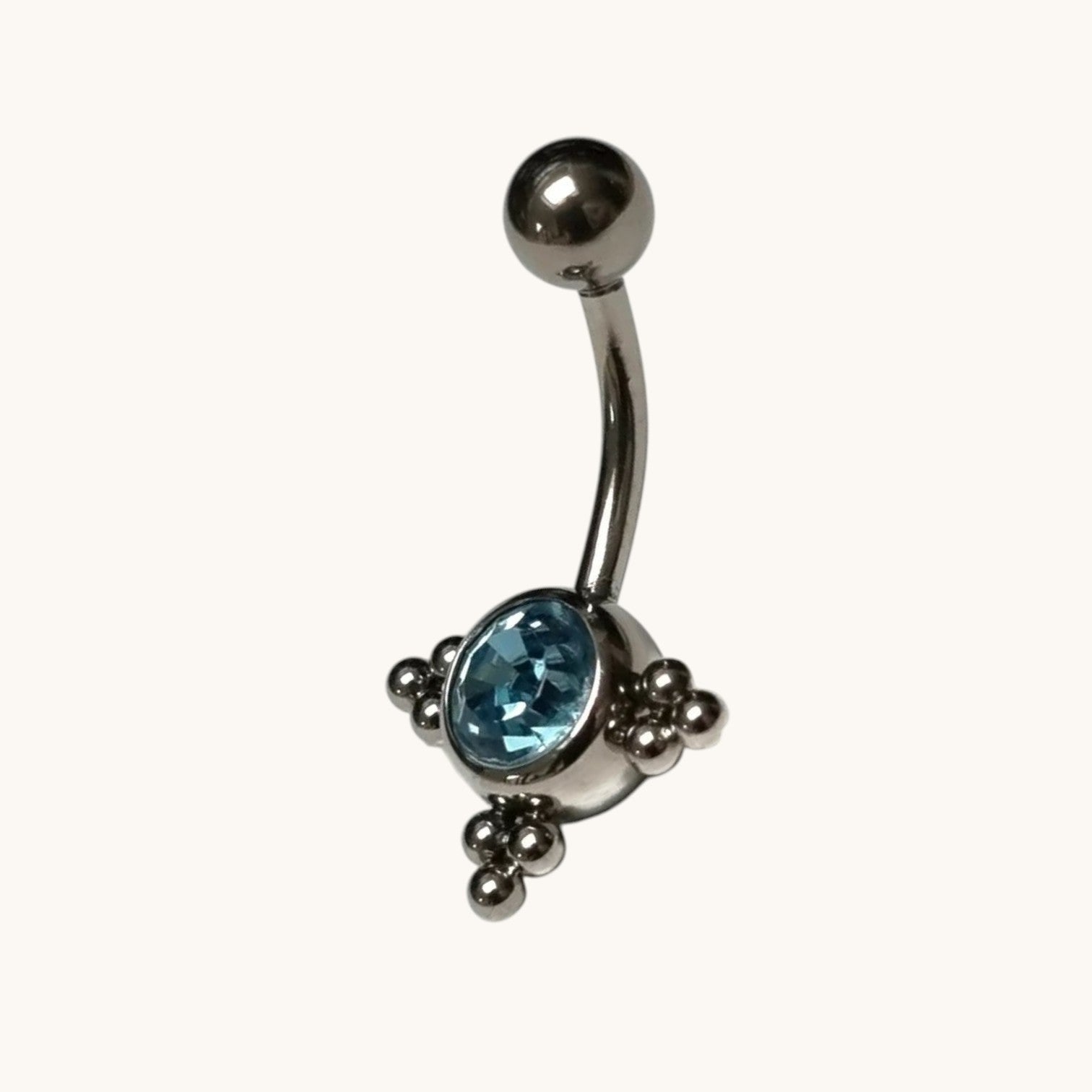 Stalen Navelpiercing Eline Aqua Blauw - Unisex