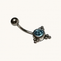 Stalen Navelpiercing Eline Aqua Blauw - Unisex