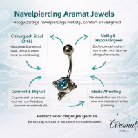 Stalen Navelpiercing Eline Aqua Blauw - Unisex