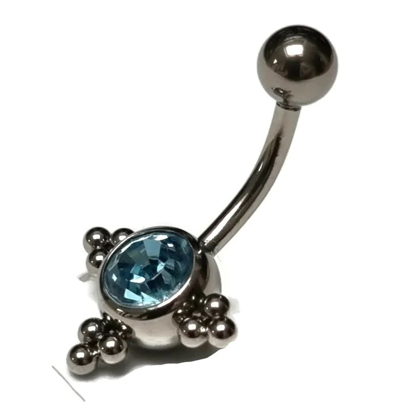 Stalen Navelpiercing Eline Aqua Blauw - Unisex