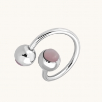 Roze Cat Eye Stalen Spiraal navelPiercing - Unisex