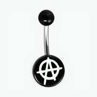 Stalen navelpiercing anarchie symbool - Unisex