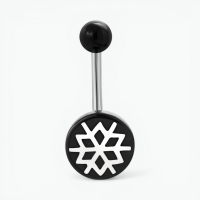 Stijlvolle Bloem Navelpiercing zwart acryl - Unisex