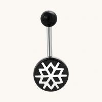 Stijlvolle Bloem Navelpiercing zwart acryl - Unisex