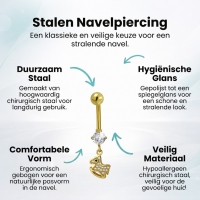 Stijlvolle Goudkleurige Hobbel Paard Navelpiercing - Heren