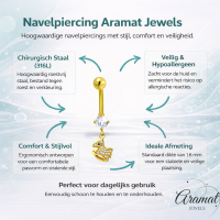 Stijlvolle Goudkleurige Hobbel Paard Navelpiercing - Heren