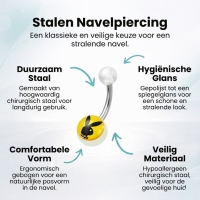 Kleurrijke Konijn Navelpiercing - Unisex