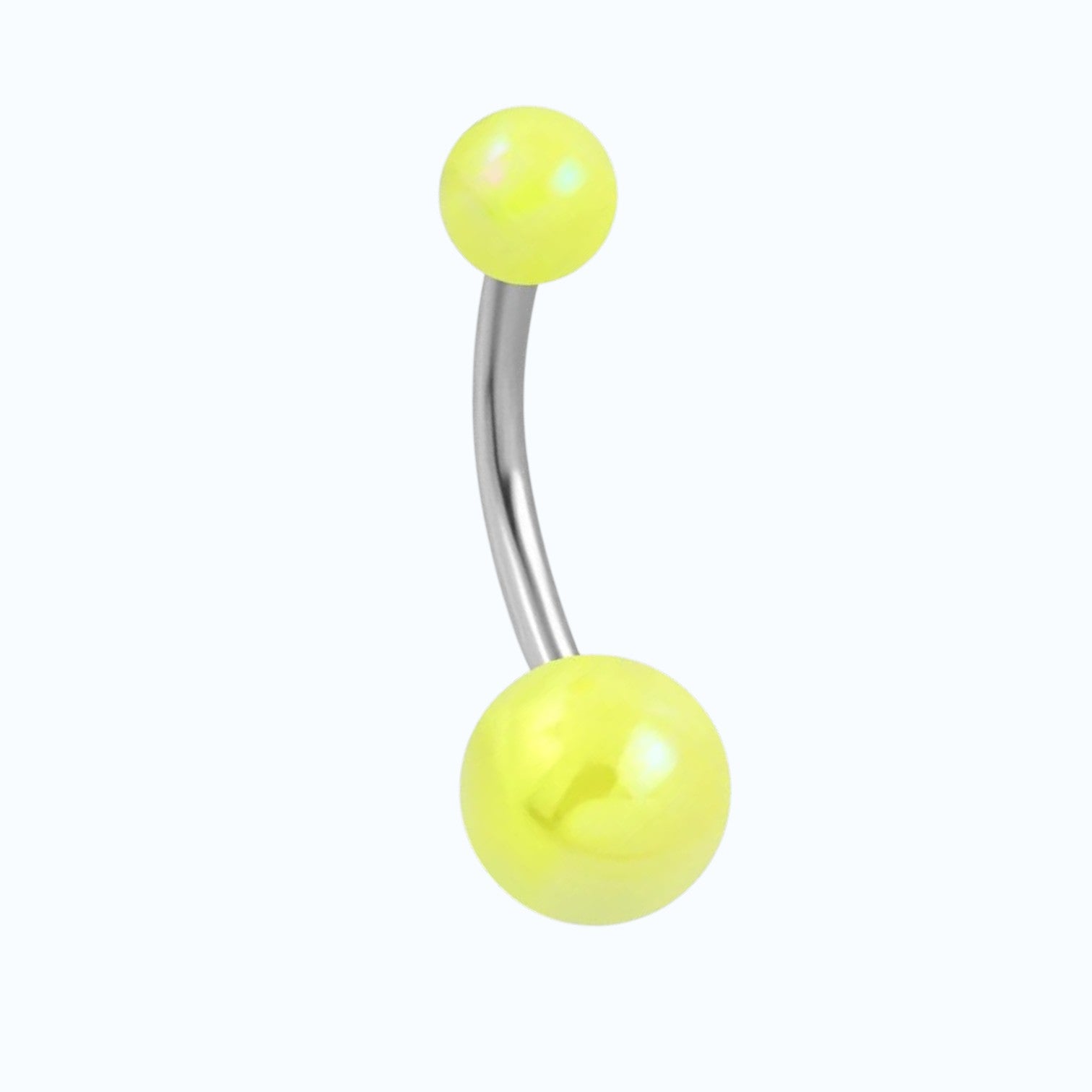 Stalen Navelpiercing Geel Acryl Parel - Unisex