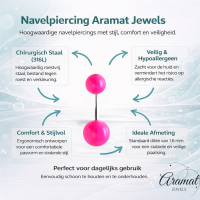 Fel Roze Acryl Stalen Navelpiercing - Unisex
