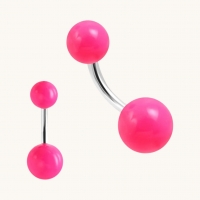 Fel Roze Acryl Stalen Navelpiercing - Unisex