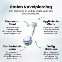 Kleurrijke Regenboog Acryl Navelpiercing - Unisex