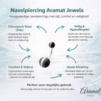 Stijlvolle Acryl Navelpiercing streepjes - Unisex