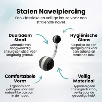 Stijlvolle Acryl Navelpiercing streepjes - Unisex