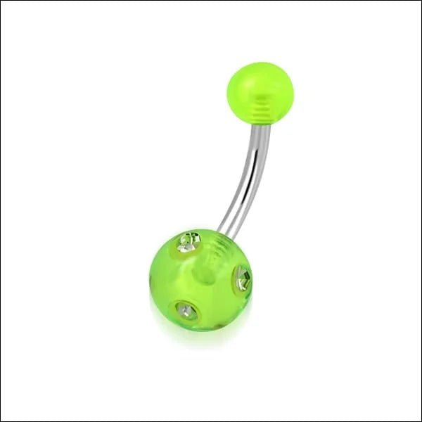 Luxe Kristallen Stalen Navelpiercing met steentje - Transparant-Blauw - Unisex