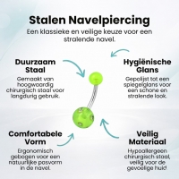 Luxe Kristallen Stalen Navelpiercing met steentje - Transparant-Blauw - Unisex