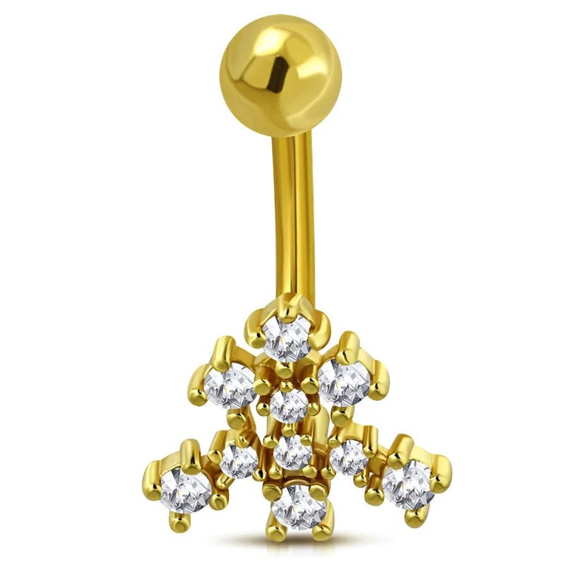 Navelpiercing met Transparant Zirkonia Goudkleur - Unisex