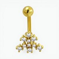Navelpiercing met Transparant Zirkonia Goudkleur - Unisex