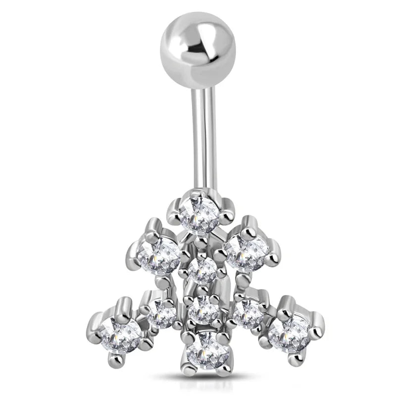 Chirurgisch Stalen Navelpiercing met Zirkonia - Heren
