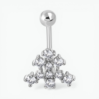 Chirurgisch Stalen Navelpiercing met Zirkonia - Heren