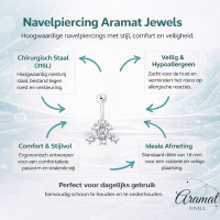 Chirurgisch Stalen Navelpiercing met Zirkonia - Heren